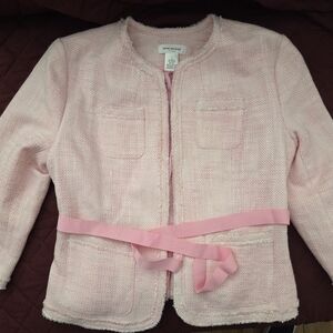 Isaac Mizrahi Light Pink Womens Blazer with Ribbon